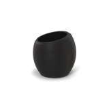 Spiral ribbed fiberglass planter, Charcoal finish