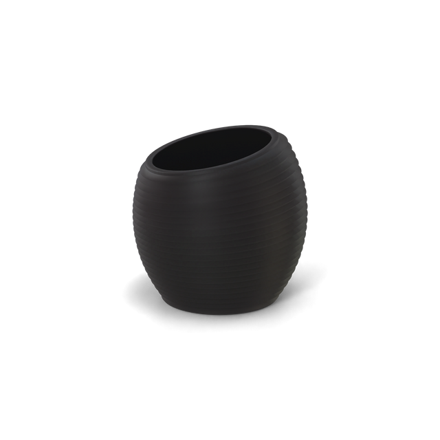 Spiral Round Planter in Charcoal