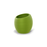 Spiral ribbed fiberglass planter, Green finish