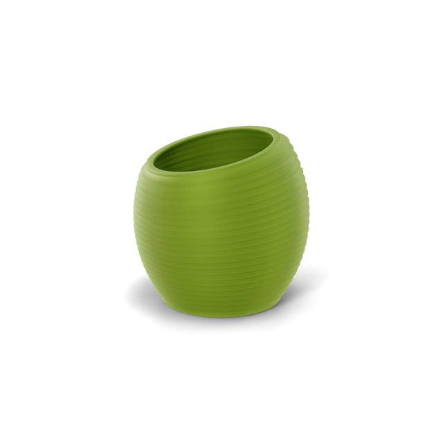 Spiral Round Planter in Green
