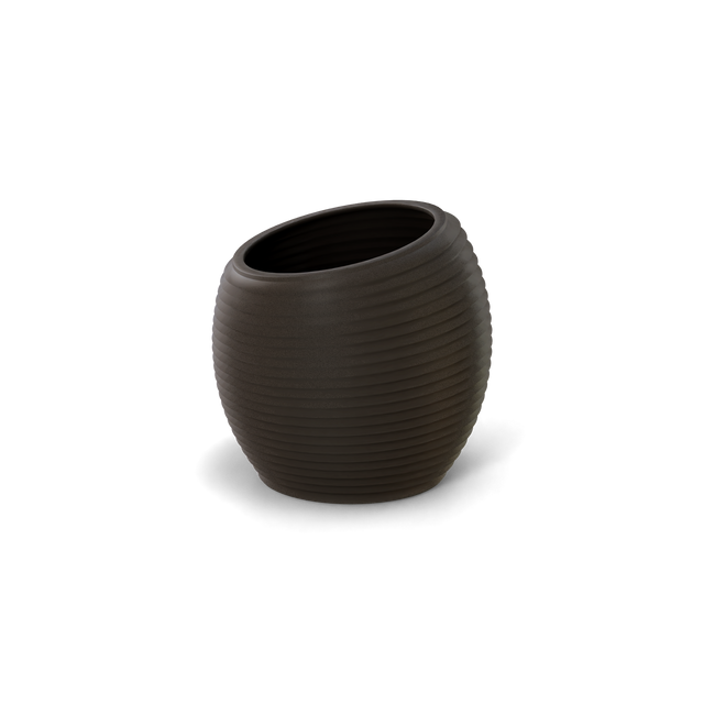 Spiral Round Planter in Gun Metal