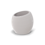 Spiral round fiberglass planter in Gloss Bright White