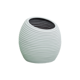 Spiral round fiberglass planter in Gloss Bright White, D 26 in × 26 in, studio render