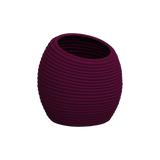 Spiral round fiberglass planter in Gloss Eggplant, D 26 in × 26 in, studio render