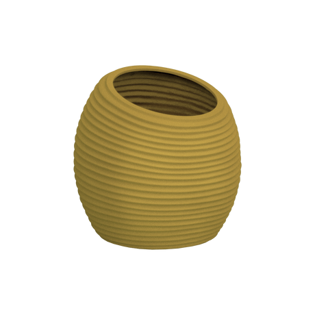 Spiral round fiberglass planter in Gloss Metallic Gold, D 26 in × 26 in, studio render