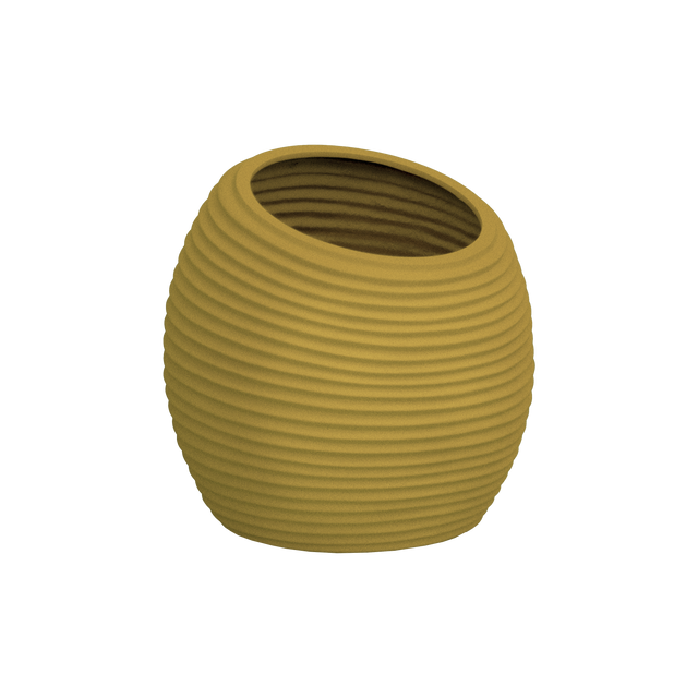 Spiral round fiberglass planter in Gloss Metallic Gold, D 26 in × 26 in, studio render