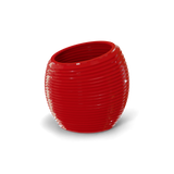 Spiral round fiberglass planter in Gloss Red