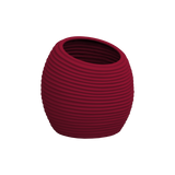 Spiral round fiberglass planter in Gloss Red, D 26 in × 26 in, studio render