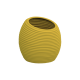 Spiral round fiberglass planter in Gloss Saffron, D 26 in × 26 in, studio render
