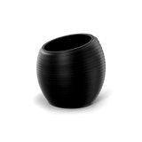 Spiral round fiberglass planter in Matte Black