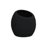 Spiral round fiberglass planter in Matte Black, D 26 in × 26 in, studio render
