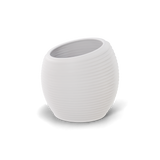 Spiral round fiberglass planter in Matte Bright White