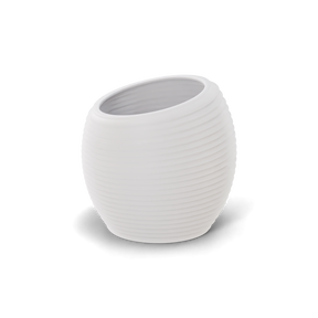 Spiral round fiberglass planter in Matte Bright White