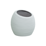Spiral round fiberglass planter in Matte Bright White, D 26 in × 26 in, studio render