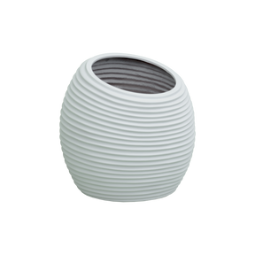 Spiral round fiberglass planter in Matte Bright White, D 26 in × 26 in, studio render