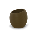Spiral round fiberglass planter in Matte Bronze