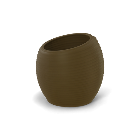 Spiral round fiberglass planter in Matte Bronze