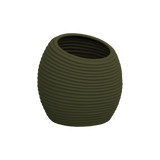 Spiral round fiberglass planter in Matte Bronze, D 26 in × 26 in, studio render
