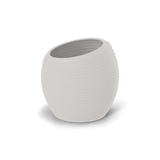 Spiral round fiberglass planter in Matte Cement Grey