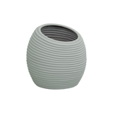 Spiral round fiberglass planter in Matte Cement Grey, D 26 in × 26 in, studio render