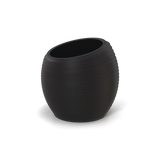 Spiral round fiberglass planter in Matte Charcoal