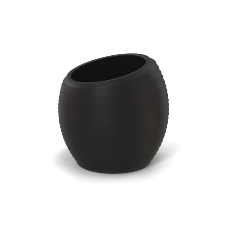 Spiral round fiberglass planter in Matte Charcoal