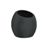 Spiral round fiberglass planter in Matte Charcoal, D 26 in × 26 in, studio render