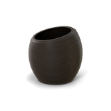 Spiral round fiberglass planter in Matte Gunmetal