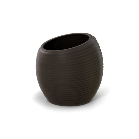 Spiral round fiberglass planter in Matte Gunmetal