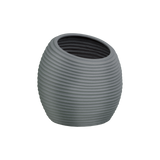 Spiral round fiberglass planter in Matte Gunmetal, D 26 in × 26 in, studio render