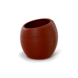 Spiral round fiberglass planter in Matte Terra Cotta