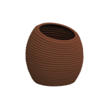 Spiral round fiberglass planter in Matte Terra Cotta, D 26 in × 26 in, studio render