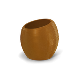 Spiral round fiberglass planter in Metallic Bronze