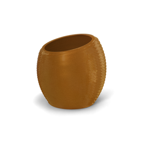 Spiral round fiberglass planter in Metallic Bronze