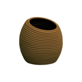 Spiral round fiberglass planter in Metallic Bronze, D 26 in × 26 in, studio render