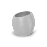 Spiral round fiberglass planter in Metallic Silver