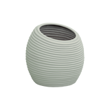 Spiral round fiberglass planter in Satin Beige, D 26 in × 26 in, studio render
