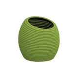 Spiral round fiberglass planter in Satin Green, D 26 in × 26 in, studio render