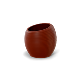 Spiral ribbed fiberglass planter, Terracotta finish