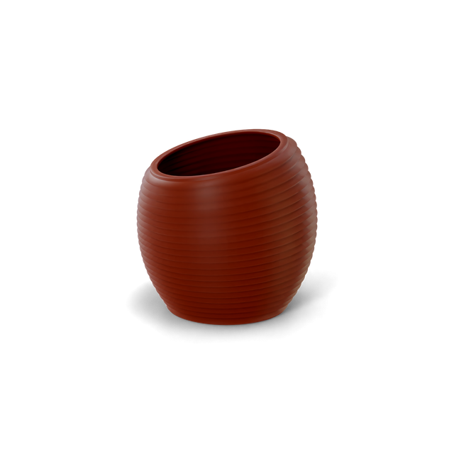 Spiral Round Planter in Terracotta