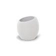Spiral ribbed fiberglass planter, White finish
