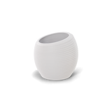 Spiral ribbed fiberglass planter, White finish