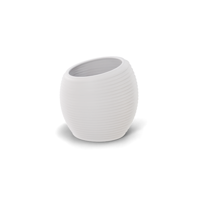 Spiral Round Planter in White