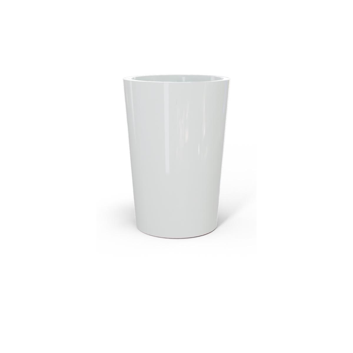 Tegel round tapered fiberglass planter in Gloss Bright White