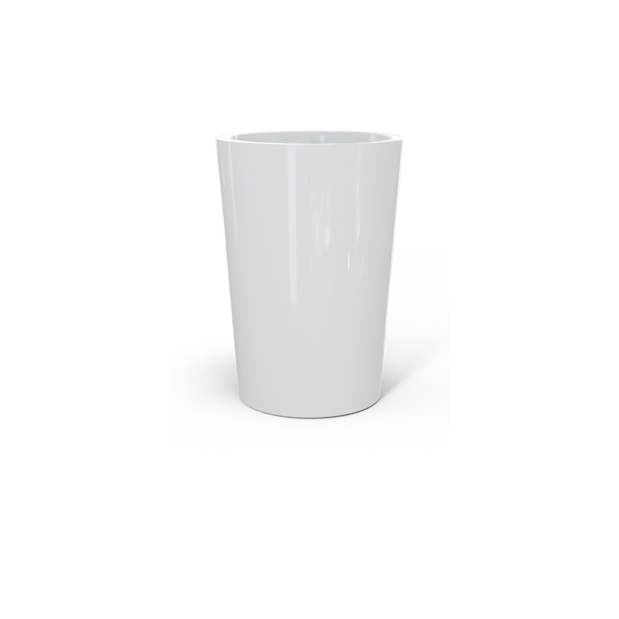 Tegel round tapered fiberglass planter in Gloss Bright White