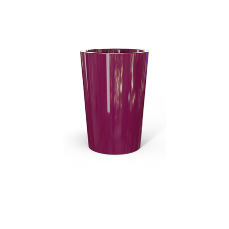 Tegel round tapered fiberglass planter in Gloss Eggplant