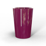 Tegel round tapered fiberglass planter in Gloss Eggplant, studio render