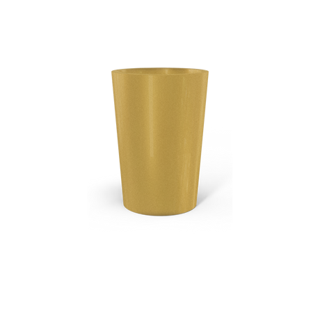 Tegel round tapered fiberglass planter in Gloss Metallic Gold
