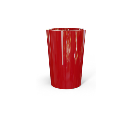 Tegel round tapered fiberglass planter in Gloss Red