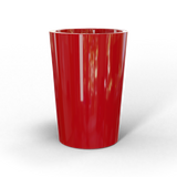 Tegel round tapered fiberglass planter in Gloss Red, studio render